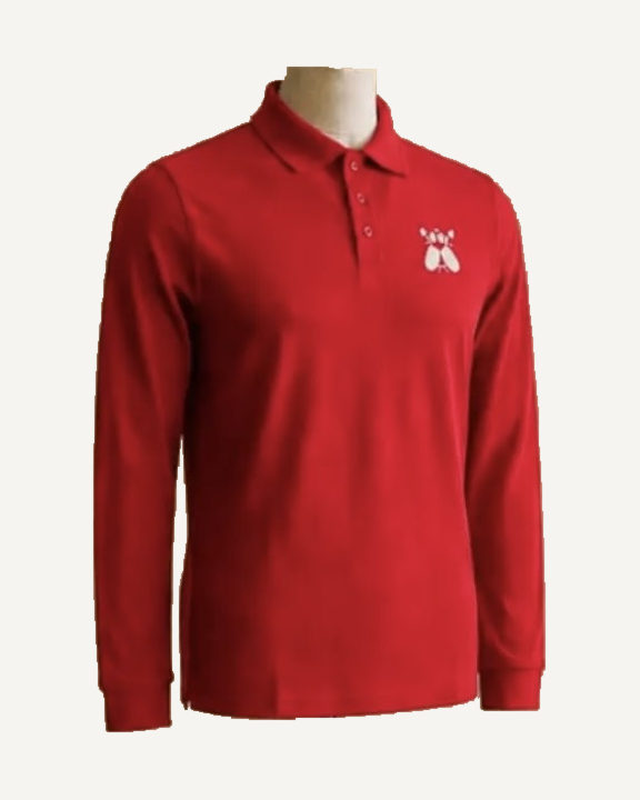 SACXESS Long Sleeve Golf T-shirt in Red.