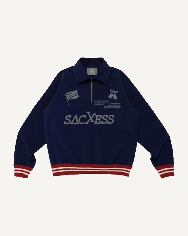 SACXESS Half Zip Fleece Sweater in Navy.